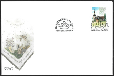 FDC Åland 2001  Föglön kirkko  LaPe ÅL 197