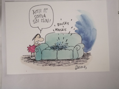 Äiti sohva söi isin