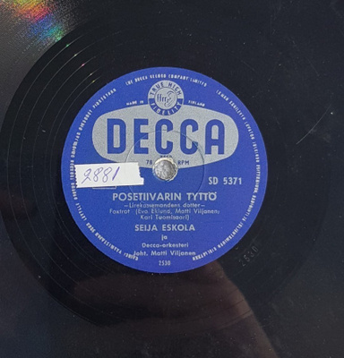 Savikiekko 1956 Eskola, Peppina & Kauko Käyhkö Decca SD 5371