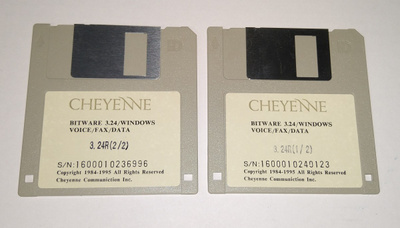 CHEYENNE BITWARE 3.24R WINDOWS VOICE FAX DATA DISKETTE