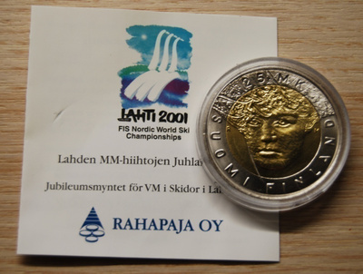 25 markkaa 2001 Lahden MM-hiihdot