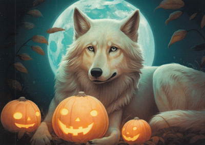 Halloween, susi ja kurpitsat