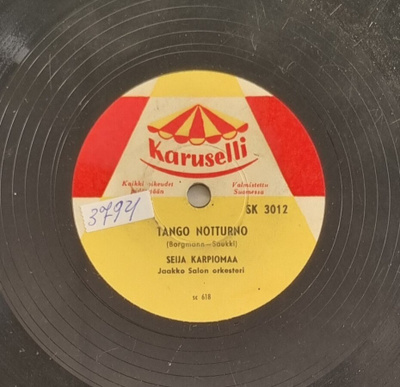 Savikiekko 1958 - Seija Karpiomaa - Karuselli SK 3012