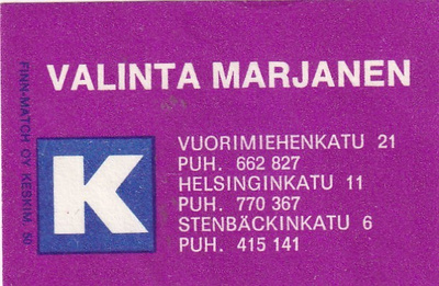 Helsinki, Valinta Marjanen      5/3