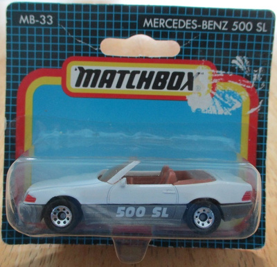 Mercedes-Benz 500 SL Cabriolet White 1990 Matchbox MB33 1:59
