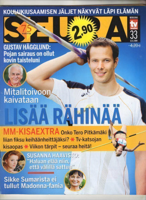 Seura n:o 33 2009 Tero. Sikke. Toivon laiva. Susanna.