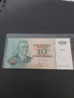 Pakka sileä 10mk seteli Litt A 1980