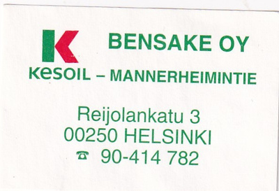 Helsinki , Bensake Oy KESOIL - Mannerheimintie   4/1
