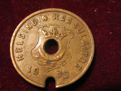 Helsingin kaasulaitos 1933. Kaasupoletti-Gas token