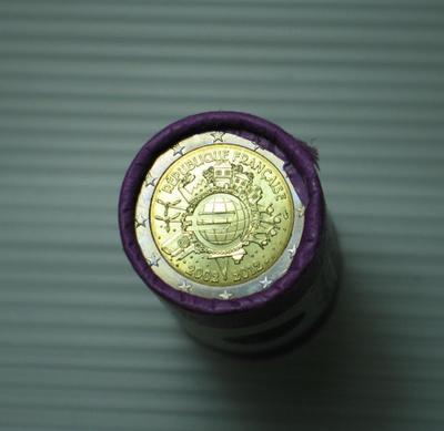 2012 RANSKA 2 euro juhlaraha EURO 10 vuotta UNC