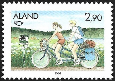 Åland 1991 Pohjola Turismi - Pyöräily 2,90 mk E** LaPe 052