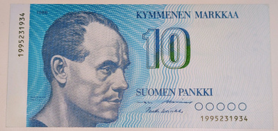 10 Markkaa 1986 korvaava 1995231934