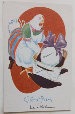 Kanamamman kehtona mämmituokkonen, jossa muna p. 1946