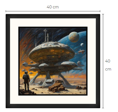 Uusi Science Fiction taulu koko 40 cm x 40 cm kehyksineen