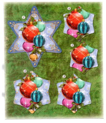 STANSSATTU 3D KUVA °°KAUNIIT JOULUKORISTEET°° /Kimalle