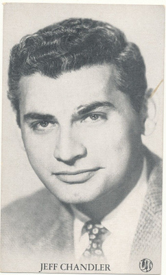 Filmitähti JEFF CHANDLER -vanha mainoskortti