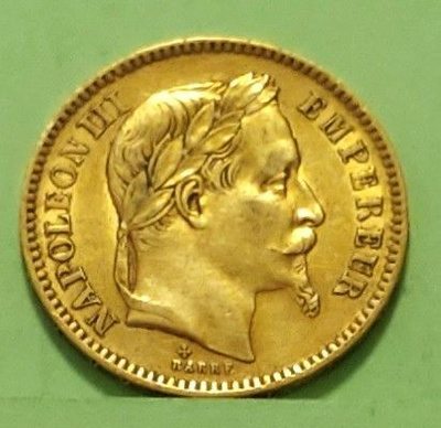 Ranska 20 Francs 1861, hyvä kunto. Keräily kappale.
