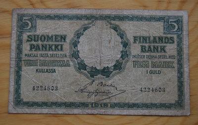 5 mk seteli 1918 Suomi