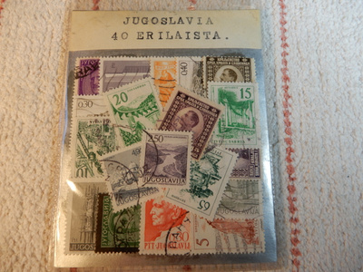 POSTIMERKKEJÄ 40 KPL JUGOSLAVIASTA
