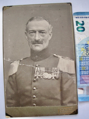 VANHA Kabinetti Valokuva Saksa Upseeri UPEAT Merkit 1900-l