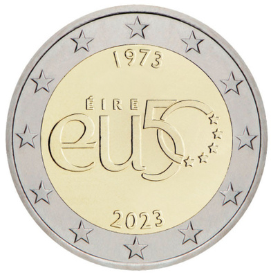 ** IRLANTI 2€ 2023 EU-jäsenyys 50 vuotta pillerissä **