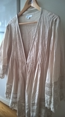 Beige puuvilla Pitsitunika / Tunika pitsillä - koko 40 - 42