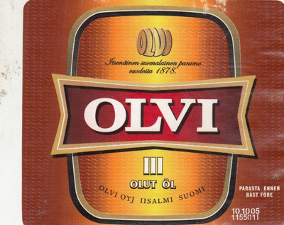 Olutetiketti Olvi III olut   a3