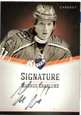 2012-13 Cardset MARKUS GRANLUND HIFK Signature nimmarI
