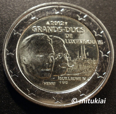 Luxemburg 2 euro 2012 juhlaraha Wilhelm IV, UNC