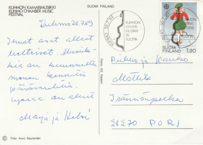 ERIKOISLEIMA , Kuhmon kamarimusiikki 20v, Kuhmo 30.7.1989