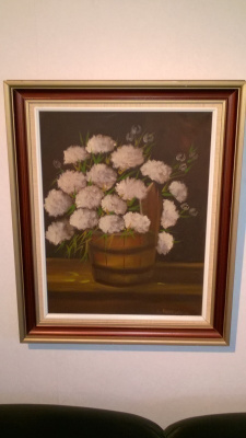 K.Kortesuo öljyvärimaalaus, kukka-aihe-1980