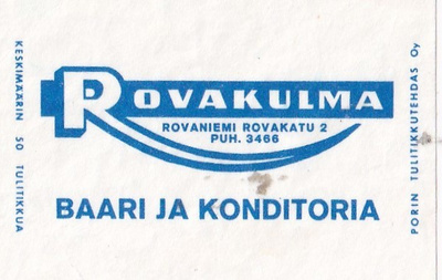 Rovaniemi, Rovakulma , Baari ja Konditoria     7/14