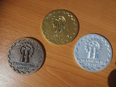 Teknisten liitto - mitalit 3 kpl ( kulta, hopea ja pronssi )