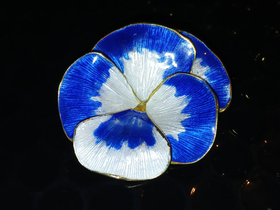 Vintage desing David-Andersen hopea emali solki rintakoru