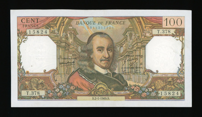 Ranska 100 Francs 2.1.1969.B, Corneille, P149c