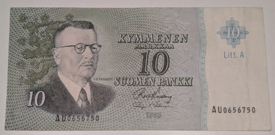 10 Markkaa 1963 Litt. A AU0656750