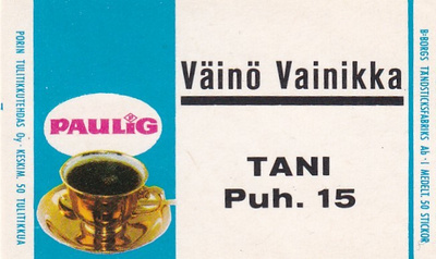 Tani, Väinö Vainikka  , Paulig 1/15