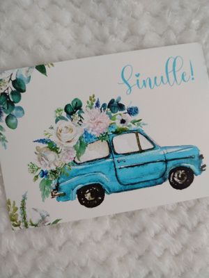 Auto ja kukat postikortti *Sinulle*