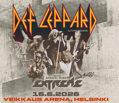 DEF LEPPARD SEISOMALIPPUJA PERMANNOLLE 16.6.2026 HELSINKI