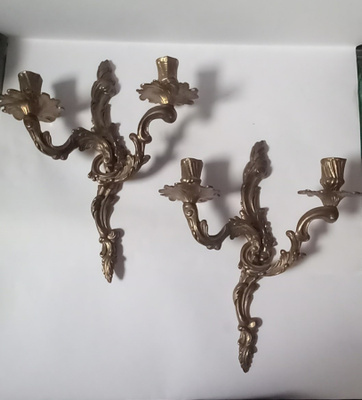 2 x Rokokoo seinälampetti .