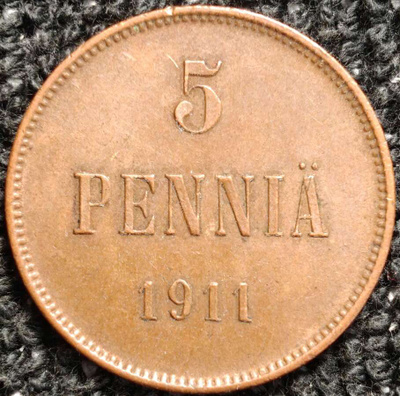 5 PENNIÄ 1911