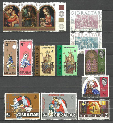 JOULU-aiheisia merkkejä, sarjoja GIBRALTAR **