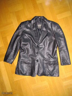 Upea musta aitoa nahkaa Soft Leather NAHKATAKKI koko M