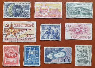 Tsekkoslovakia 10 vanhankoa postimerkkiä
