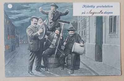 Isojen miesten harjaorkesteri soittaa, k.k-k 1900-l. alku