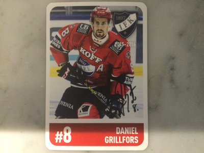 DANIEL GRILLFORS - HIFK.  AITO NIMIKIRJOITUS KORTTI.