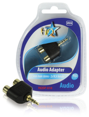 3.5mm uros 2x RCA naaras adapteri (UUSI)