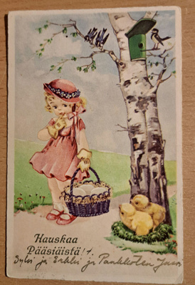 tyttönen kori kädessä tiput, , kulkenut 1937