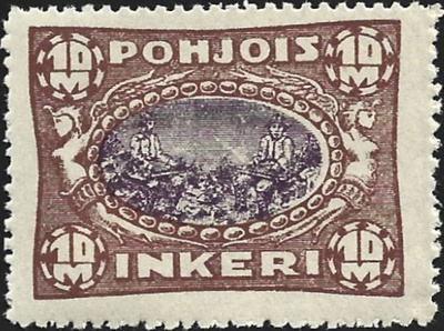 1920 Pohjois-Inkeri 10 mk ** LaPe P-I 14 postituore