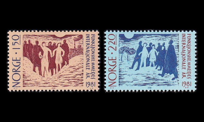 Norja 845-6 ** Kansainvälinen vammaistenvuosi (1981)